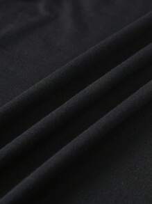 Camiseta De Manga Corta Para Hombre Con Estampado De Notas Musicales - Negro - Ver 4
