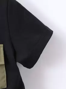 寶寶男孩字母印花 T 恤和街頭時尚裝載褲套裝,附織帶 - 彩色 - 查看 5