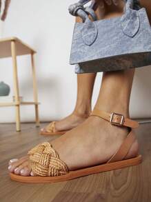 SHUZIA 女式時尚平底涼鞋 - 卡其色 - 查看 6