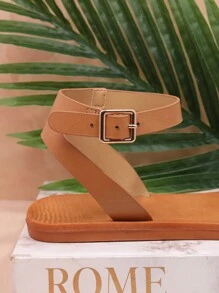 SHUZIA 女式時尚平底涼鞋 - 卡其色 - 查看 3