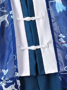 3入組經典風格插襟＆鹿印花節日服裝,適用於寶寶男孩春/夏季 - 彩色 - 查看 3