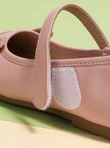 أحذية باليه وردية ذات طبعات أميرات رومانسية للبنات للارتداء اليومي، للخريف والشتاء، ذات فتحة رقبة منخفضة، أحذية رقص وحفلات عصرية للأطفال - وردي - مشاهدة 4