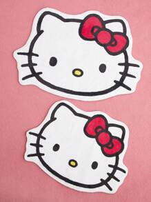 HELLO KITTY AND FRIENDS | SHEIN Cute Hello Kitty Patterned Rug - Red and White - View 4
