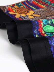 Men's Funny Cute Multicolor Random Print Knitted Fabric Swim Trunks With Medium Stretch - Multicolor - View 5