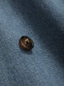 DAZY Women's Turn-Down Collar Denim Jacket With Raglan Shoulder Detail - Blue - View 4