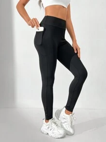 SHEIN Tall Women'S Leggings With Pockets - Black - View 1