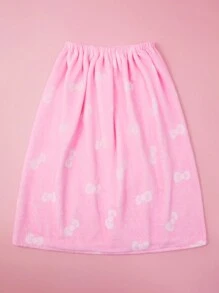 HELLO KITTY AND FRIENDS | SHEIN Bata De Baño Rosa Con Estampado De Dibujos Animados - Rosa - Ver 5