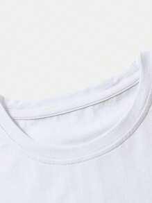 Manfinity LEGND Men's Short Sleeve Casual T-shirt With Printed Texts - White - View 4