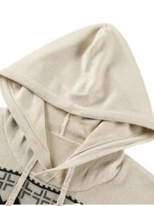 Sudadera Con Capucha Para Hombre Con Diseño De Bloques De Color Con Estampado Geométrico - Multicolor - Ver 3