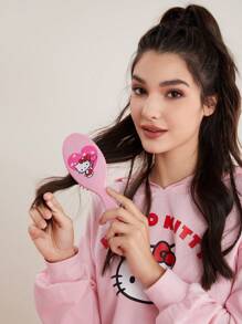 HELLO KITTY AND FRIENDS | SHEIN 卡通印花粉色靠垫发刷 - 粉色 - 查看 7