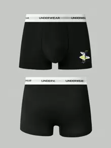 Men'S Letter Print Elastic Waistband Boxer Briefs (5pcs/Set) - Multicolor - View 7