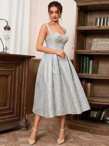 Sexig Elegant Ruched Midja A-Line Klänning Cocktail Semi Formell Bal Bröllopsgästklänning, Till födelsedag, Examen, Middag, Hemkomstklänning