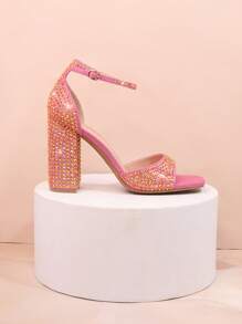 SHUZIA Women'S Pink High-Heeled Sandals - Hot Pink - View 3