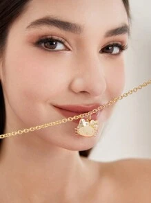 HELLO KITTY AND FRIENDS | SHEIN 经典日常用金色调吊坠项链 - 彩色 - 查看 5