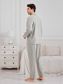 男士格紋睡衣套裝