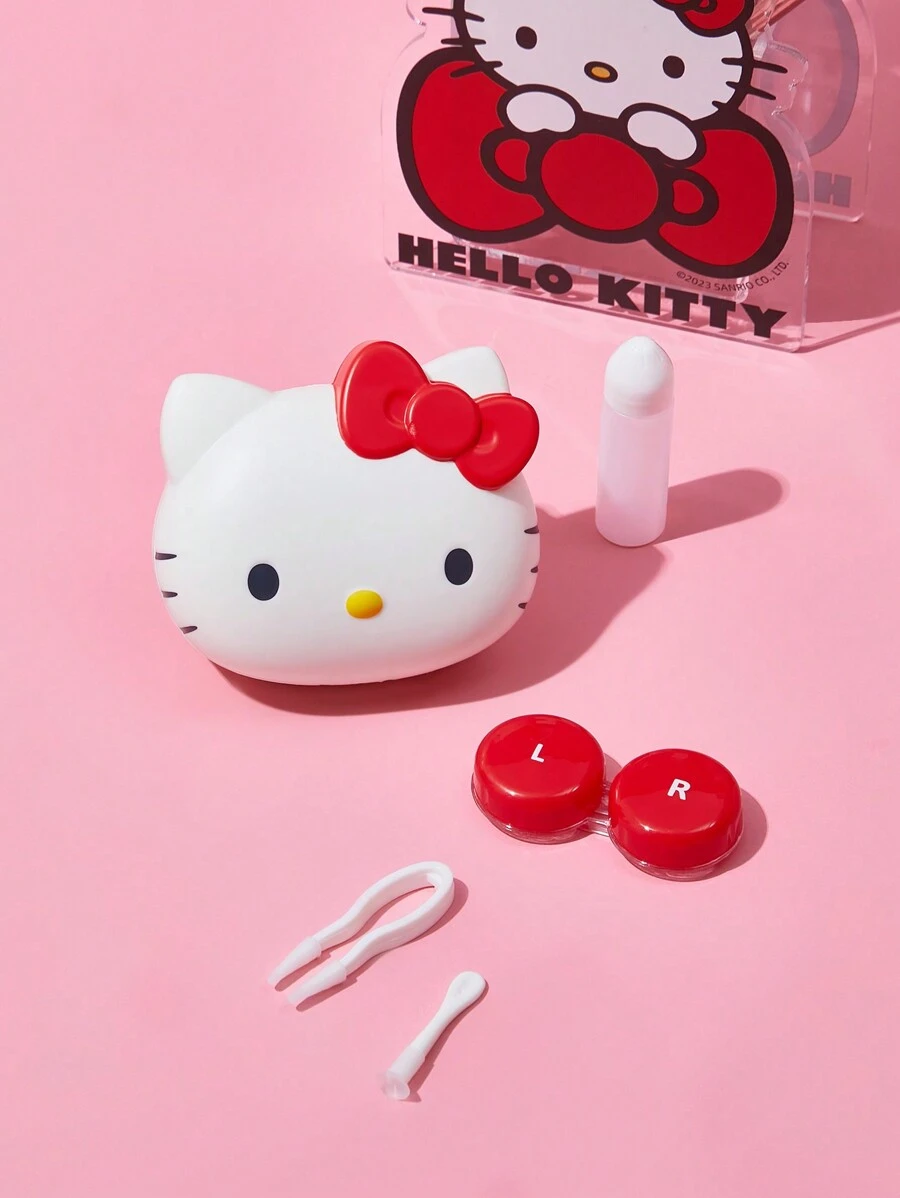 HELLO KITTY AND FRIENDS SHEIN Cat Shaped Contact Lens Case SHEIN USA