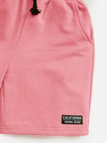 SHEIN 年輕男孩街頭風格休閒裝 - 粉色 - 查看 4