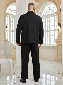 Manfinity Mode Men Plus Slim Fit Double-Breasted Suit Set