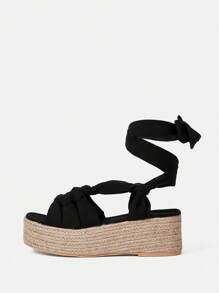 SheIn VCAY Của phụ nữ Nền tảng Dép quai hậu Với Dày - màu đen - Xem 3