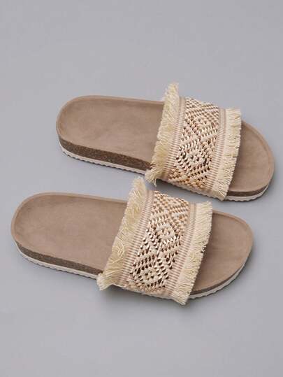 حذاء مفتوح ذو طبقة مزدوجة بحزام ذهبي للفتيات، شبشب صيفي مريح وعصري