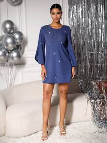 Zolique 圓領波浪袖連衣裙