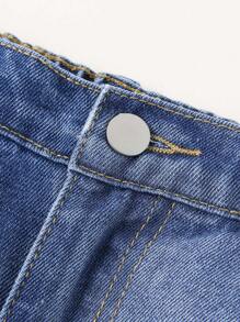 Teen Girl'S Distressed Water Washed Jeans - Medium Wash - View 6