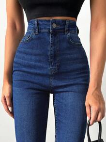 EURMUSE Women's High Waisted Skinny Jeans - Dark Wash - View 6