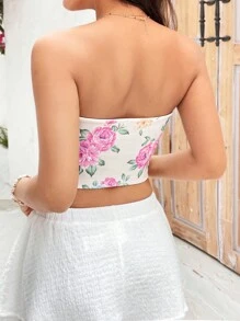 Soleia Resort Style Jacquard Strapless Women's Top - Multicolor - View 2