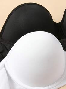 SHEIN 女士纯色胸罩，带钢圈无肩带胸罩 - 彩色 - 查看 6
