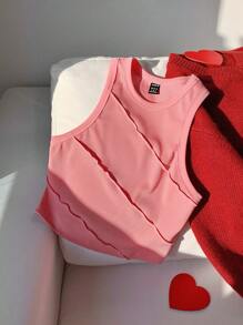 Comfortcana Zonder mouwen Tops Met Stitching Detail