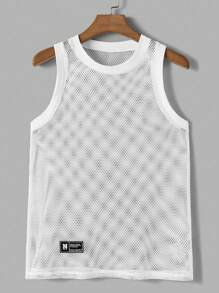 NORVETH Men's White Fishnet Tank Top Suitable For Daily Wear In Spring And Summer, Sleeveless Tank Top For Boyfriend Gift, Couple Things - White - View 2