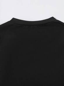 少女們的黑色露肩短袖上衣,嘻哈風格 - 黑色 - 查看 6