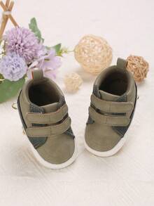 适合 0-1 岁秋冬季的舒适纯色男女通用婴儿鞋 - 綠色 - 查看 1