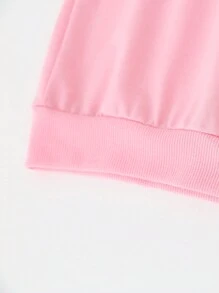 SHEIN 女小童貓印花運動衫 - 粉色 - 查看 3
