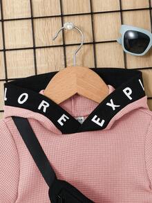 SHEIN Stylish Casual Outfit Set With Bag For Baby Boys - Pink - View 3