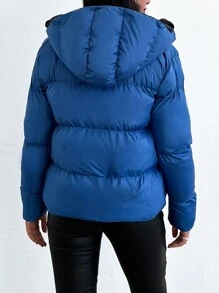 EURMUSE Women'S Hooded Padded Coat - Blue - View 2
