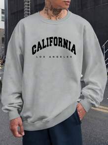 Manfinity EMRG 男士字母印花保暖襯裡運動衫 - 淺灰色 - 查看 1