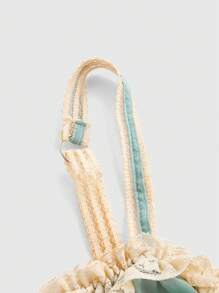 ROMWE Fairycore 大尺碼女式蕾絲花邊蝴蝶結性感內衣套裝