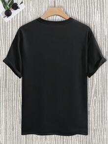 Manfinity Homme Men'S Alien Slogan Print T-Shirt - Black - View 2
