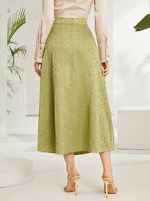 Modelyn Women's Jacquard Long Skirt - Green - View 2