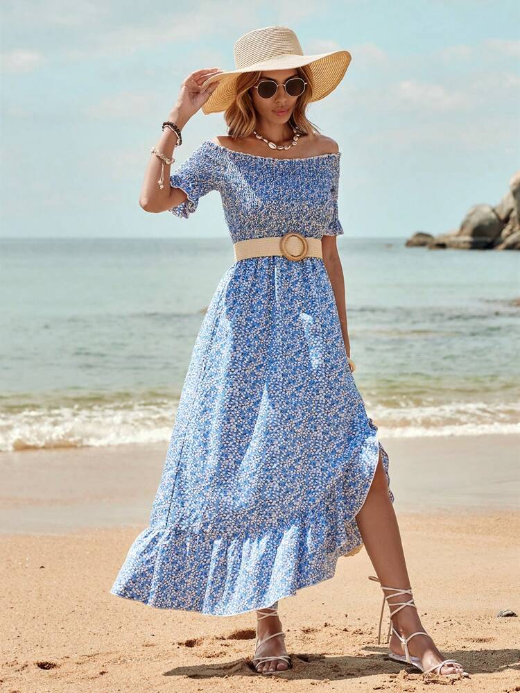 Women'S Off-Shoulder Floral Dress