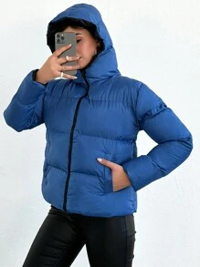 EURMUSE Women'S Hooded Padded Coat - Blue - View 3