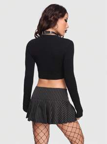 ROMWE PUNK Women's Glitter Star Pattern Long Sleeve Sweater