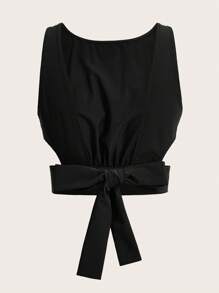 SHEINNeu Women'S Back Tie Round Neck Tank Top For Summer
