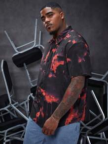 Manfinity LEGND Men's Plus Size Tie Dye Short Sleeve Shirt - Multicolor - View 5