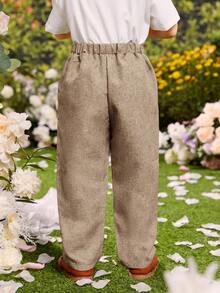 SHEIN Boys' Casual Straight-Leg Pants - Apricot - View 2