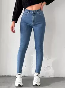 RueChic Women's Slim Fit Denim Jeans - Medium Wash - View 4