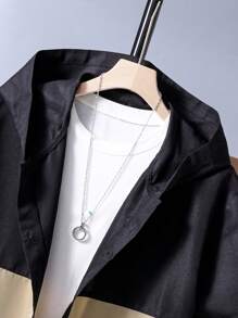 SHEIN Teen Boy Hooded Cargo Shirt And Pants Set With Pockets