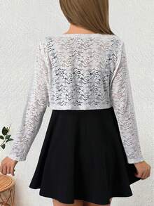 Women's Versatile Long Sleeve Short Lace Jacket - White - View 2