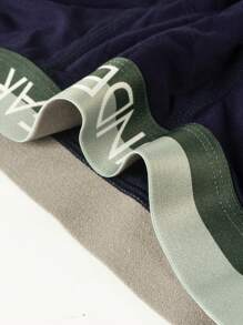 Nam Khối màu Tam giác Đồ lót Với Lá thư Dệt Ruy băng - Nhiều màu - Xem 8